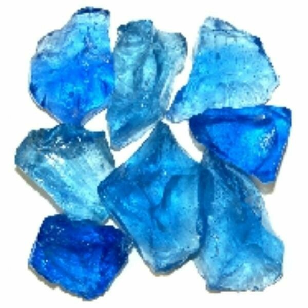 American Specialty Glass Recycled Chunky Glass, Crystal Blue - Medium - 0.5-1 in. - 25 lbs LCRBLUEM-25